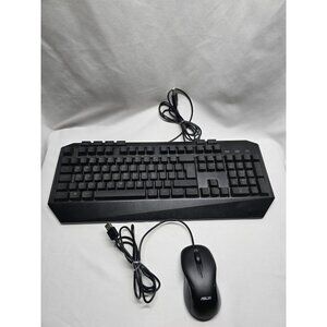 ASUS Wired Gaming USB Red Backlit KB V2 Standard Mechanical Keyboard With Mouse